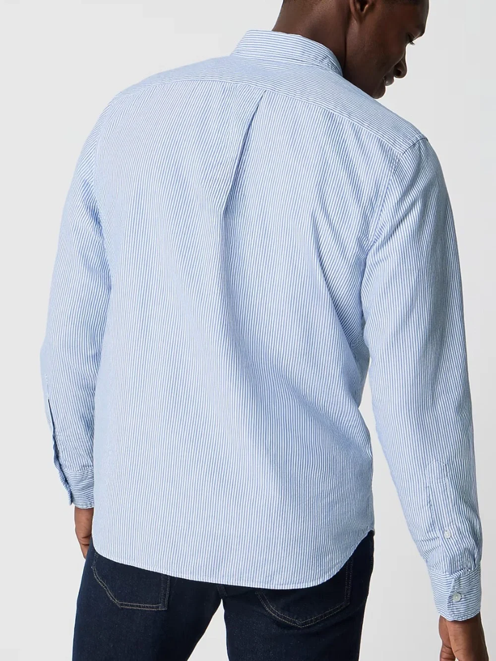J crew bright Baltic blue stripe Slim-fit Everyday oxford shirt